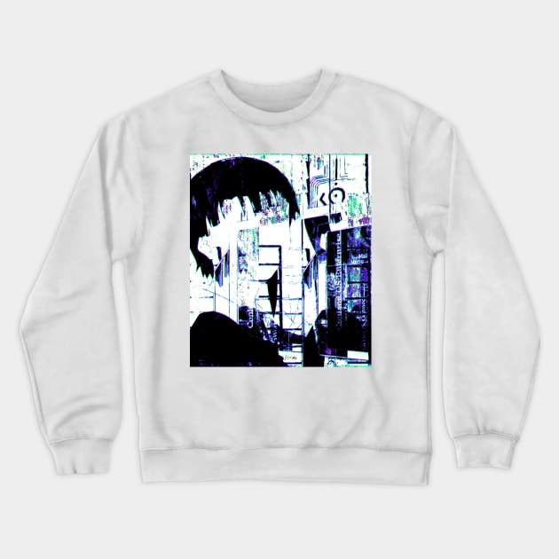 lain echo glitch Crewneck Sweatshirt by Alheak